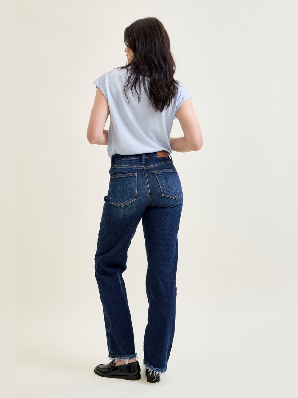 Judy Blue “Kimberly” Straight Leg Jeans with Fray Hem